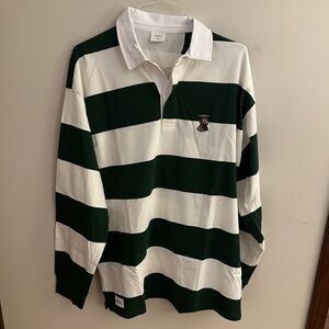 Classic Green and White Striped Men's Shirt